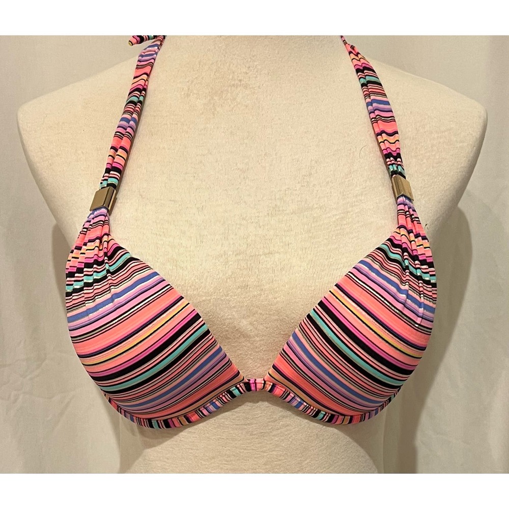 VICTORIAS SECRET SWIM Push Up Bra The Fabulous Bikini Top 34C